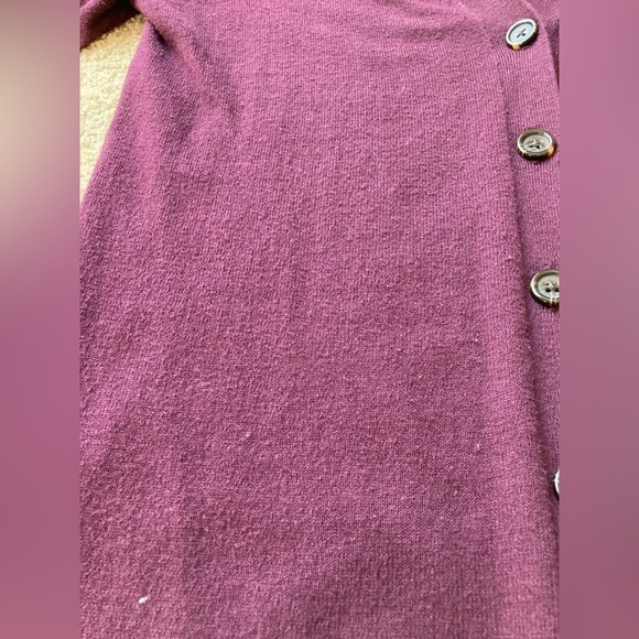 Gap Button Down Cardigan Sweater Small Maroon Red Cotton V Neck Office Casual - Picture 5 of 7